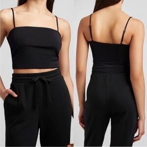 Express Black Body Contour Compression Silky Square Neck Cropped Cami Size XL